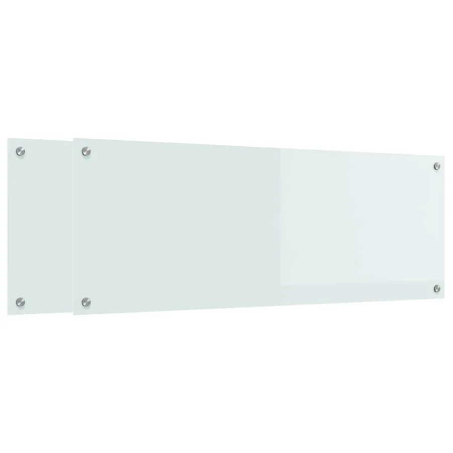 Crédence de cuisine 2 pcs Blanc 110 x 40 cm verre trempé - 2