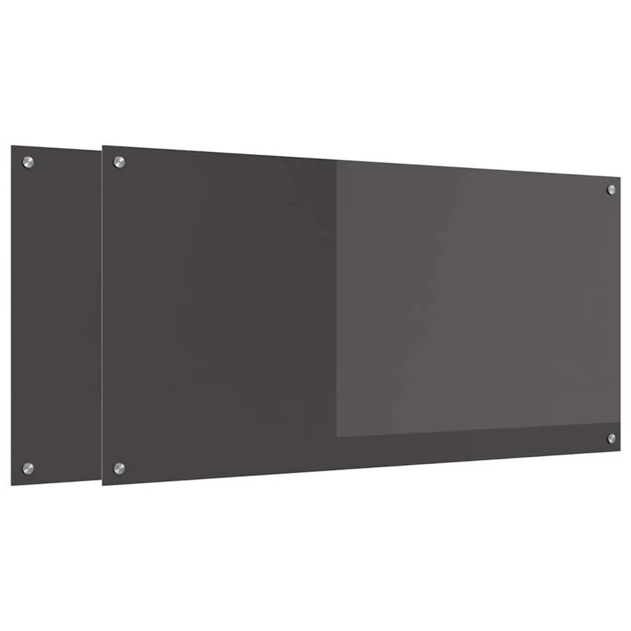 Crédence de cuisine 2 pcs Gris foncé 120 x 60 cm verre trempé - 2