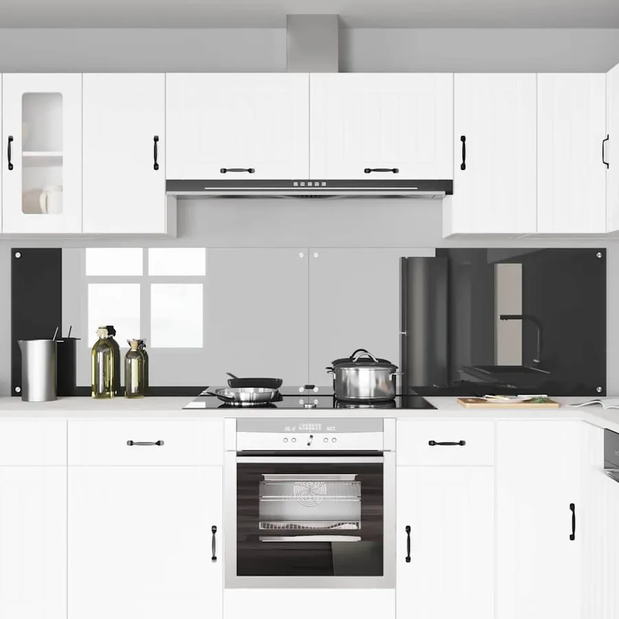 Crédence de cuisine 2 pcs Gris foncé 120 x 60 cm verre trempé - 3