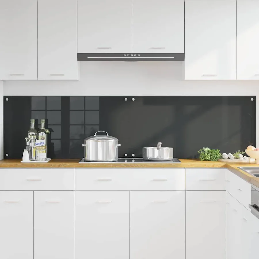 Crédence de cuisine 2 pcs Gris foncé 100 x 50 cm verre trempé - 3