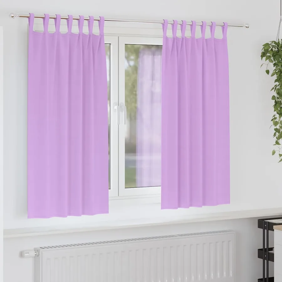 Rideaux occultants avec anneaux 2 pcs Violet 175 x 140 cm