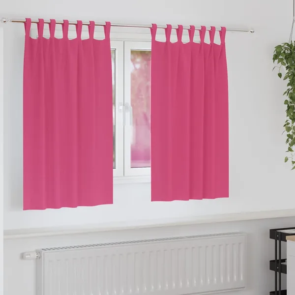 Rideaux occultants avec anneaux 2 pcs Rose vif 140 x 140 cm