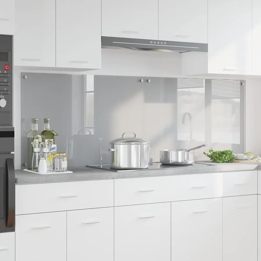 Crédence de cuisine 2 pcs Gris clair 90 x 60 cm verre trempé