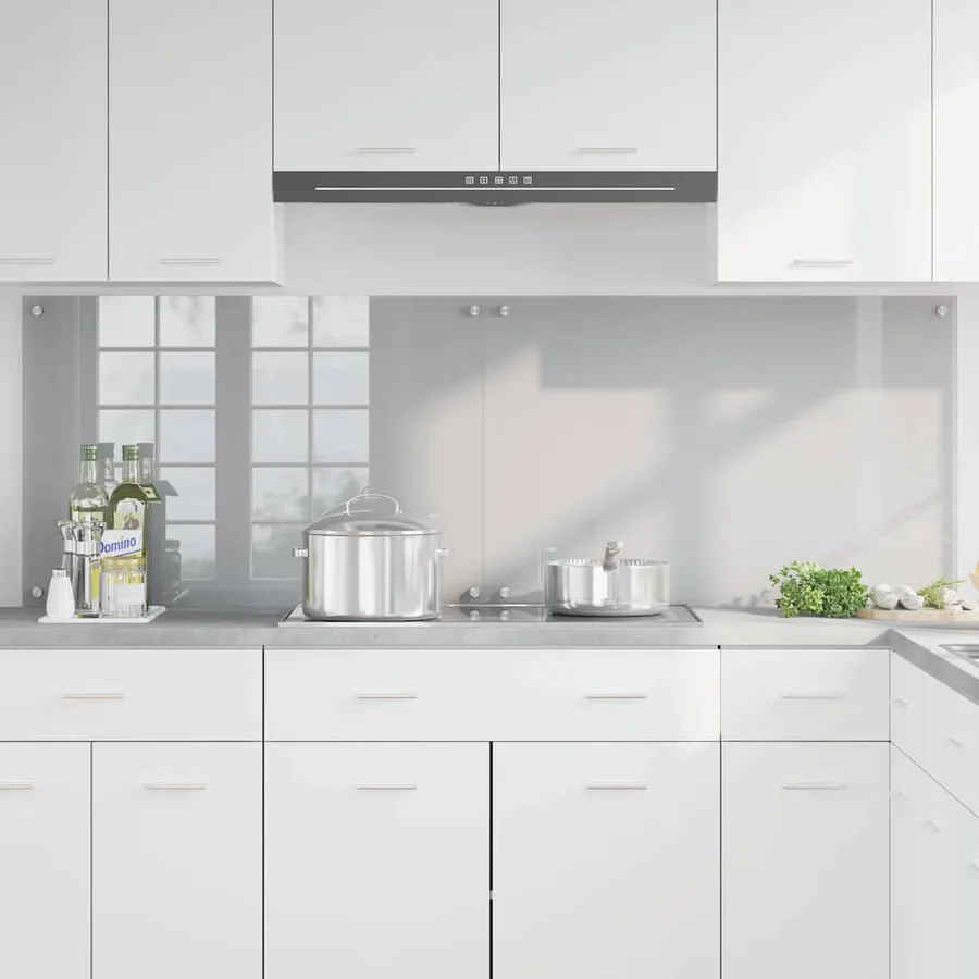 Crédence de cuisine 2 pcs Gris clair 90 x 60 cm verre trempé - 3