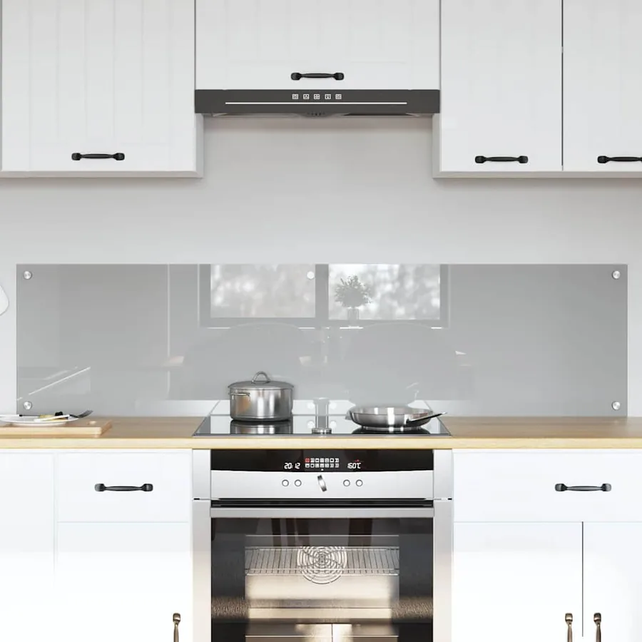Crédence de cuisine 2 pcs Gris clair 80 x 40 cm verre trempé