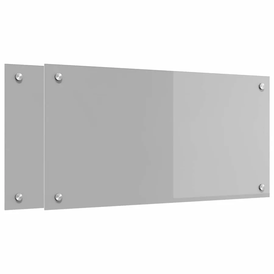 Crédence de cuisine 2 pcs Gris clair 80 x 40 cm verre trempé - 2
