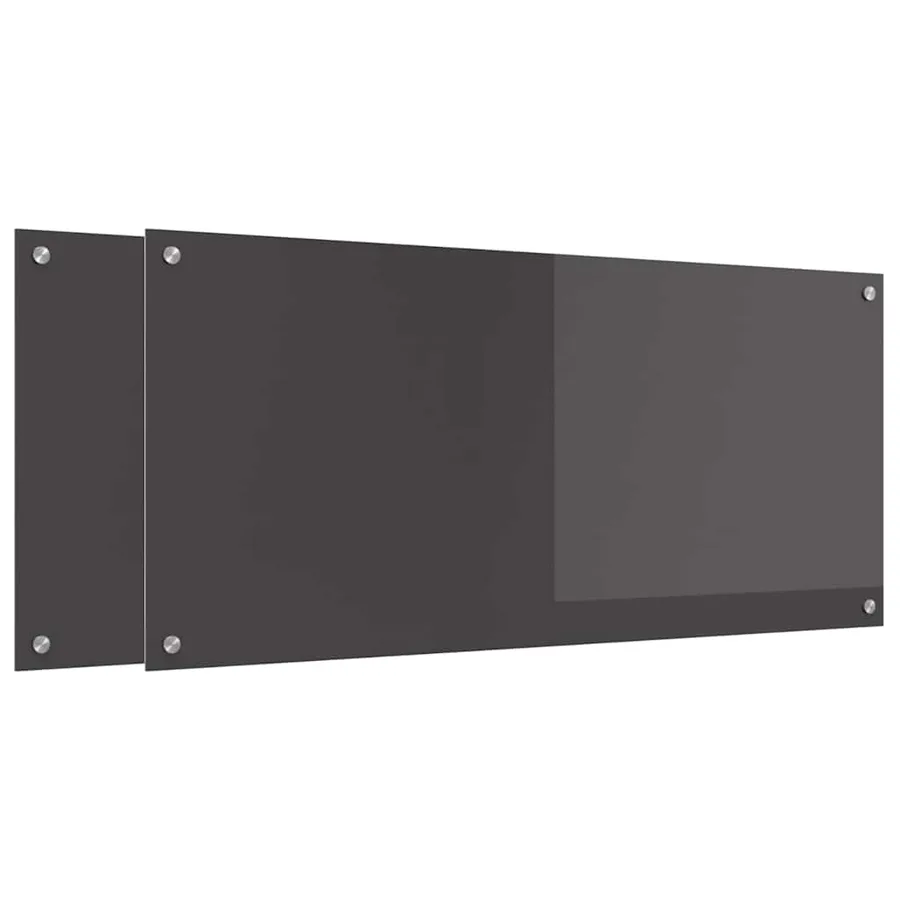 Crédence de cuisine 2 pcs Gris foncé 110 x 50 cm verre trempé - 2