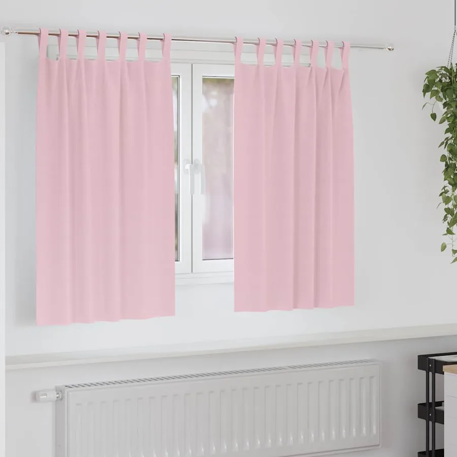 Rideaux occultants avec anneaux 2 pcs Rose bébé 140 x 140 cm