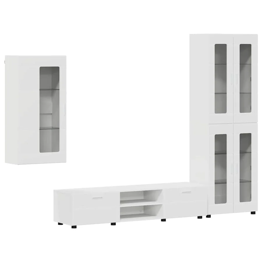 Ensemble meuble TV FLORIN 3 pcs Blanc Bois d'ingénierie - 2