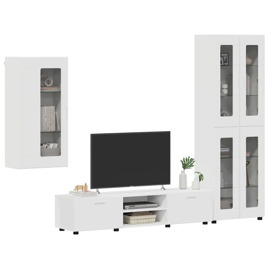 Ensemble meuble TV FLORIN 3 pcs Blanc Bois d'ingénierie - 3