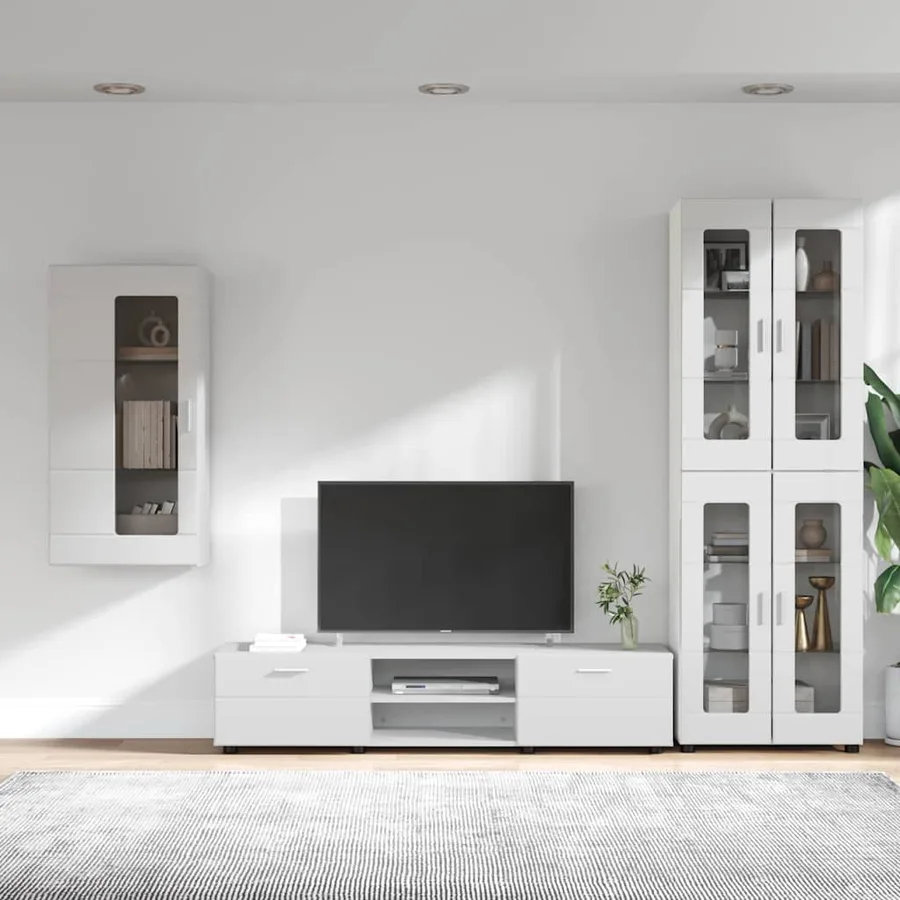 Ensemble meuble TV FLORIN 3 pcs Blanc Bois d'ingénierie - 4