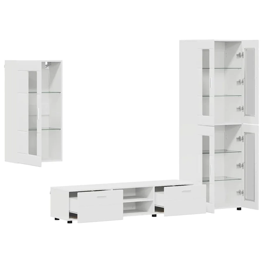 Ensemble meuble TV FLORIN 3 pcs Blanc Bois d'ingénierie - 5