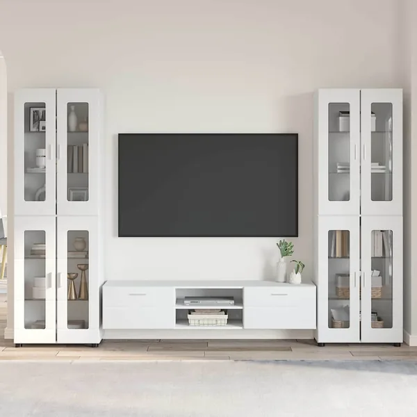 Ensemble meuble TV FLORIN 3 pcs Blanc Bois d'ingénierie
