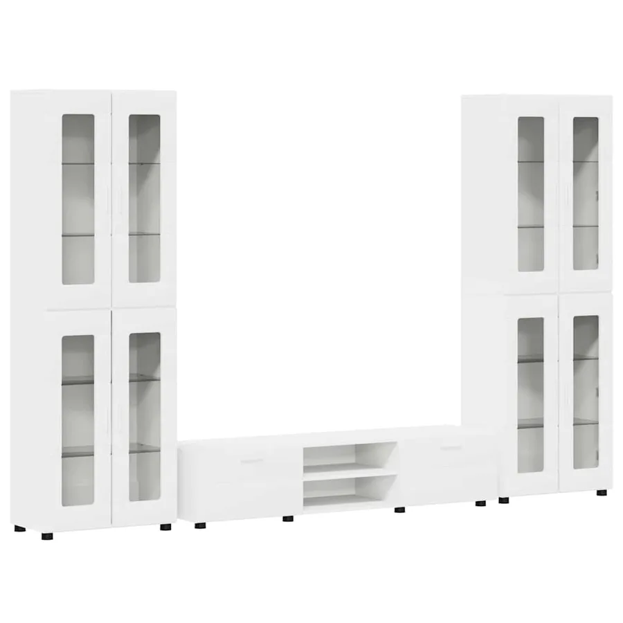 Ensemble meuble TV FLORIN 3 pcs Blanc Bois d'ingénierie - 2
