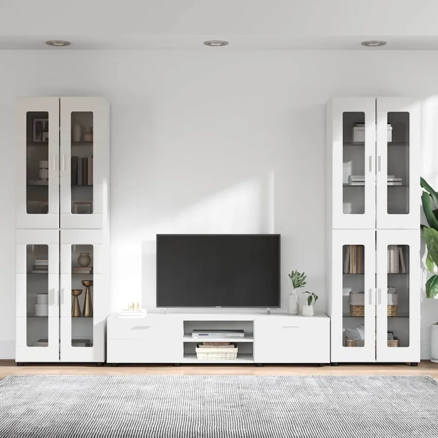 Ensemble meuble TV FLORIN 3 pcs Blanc Bois d'ingénierie - 4