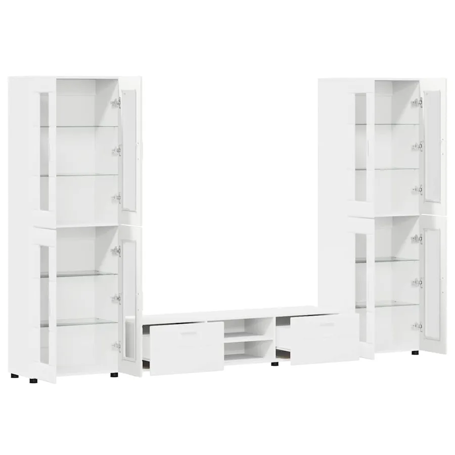 Ensemble meuble TV FLORIN 3 pcs Blanc Bois d'ingénierie - 5