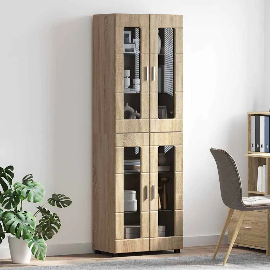 Haut Armoire avec étagère FLORIN Chêne Sonoma 60 x 35 x 182 cm - 4