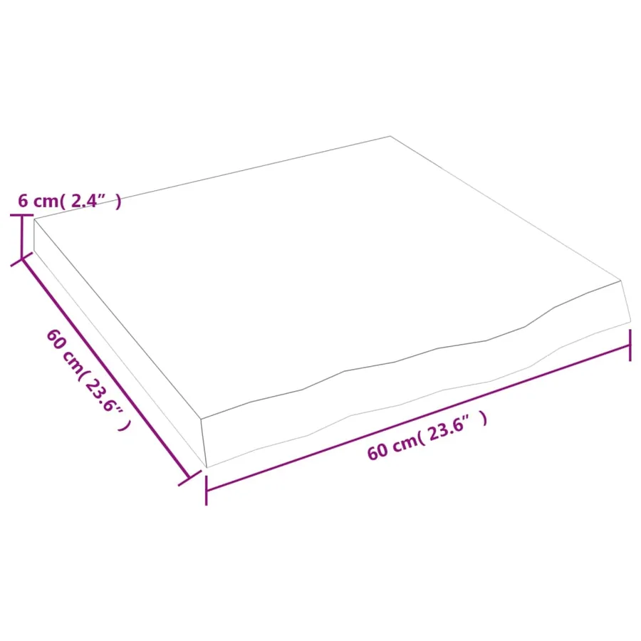 Étagère murale 60x60x(2-6) cm bois de chêne massif non traité - 9
