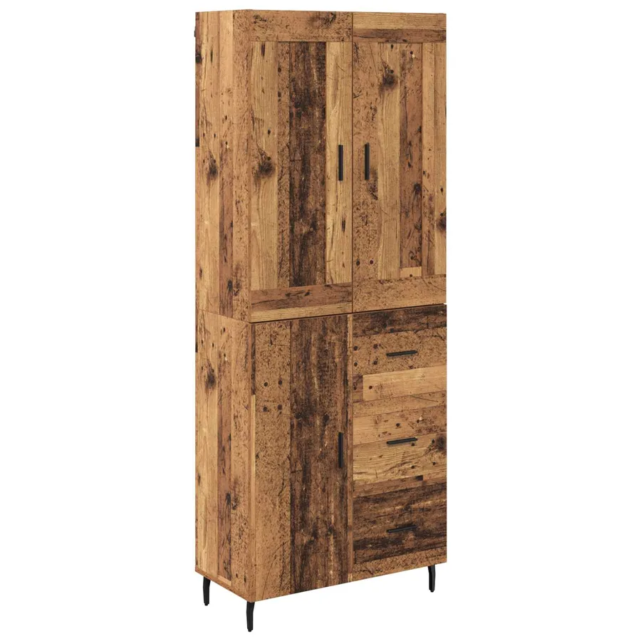 Haut Armoire avec tiroir 2 pcs Bois ancien Bois d'ingénierie - 2