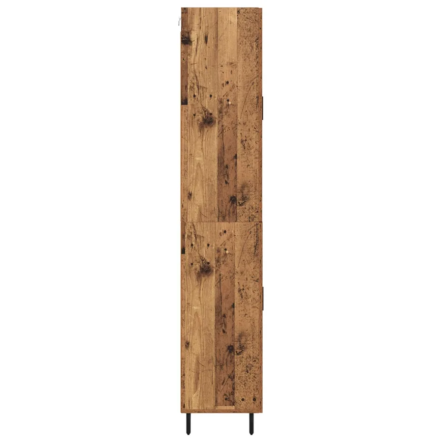 Haut Armoire avec tiroir 2 pcs Bois ancien Bois d'ingénierie - 9