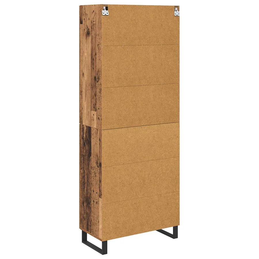 Haut Armoire 2 pcs Bois Ancien Bois d'ingénierie - 8