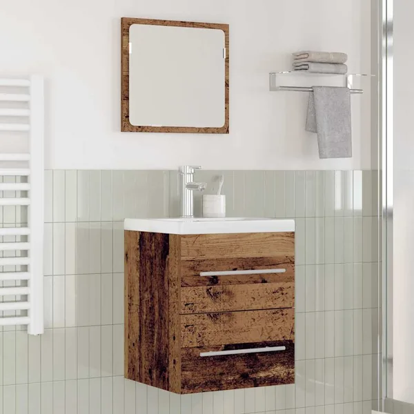 Meuble de Lavabo de Salle de Bain Bois Ancien 41 x 38,5 x 48 cm