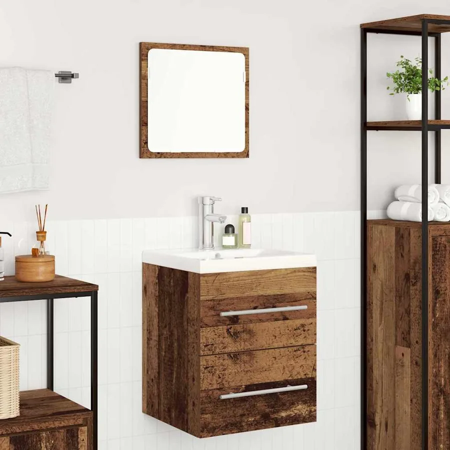 Meuble de Lavabo de Salle de Bain Bois Ancien 41 x 38,5 x 48 cm - 4