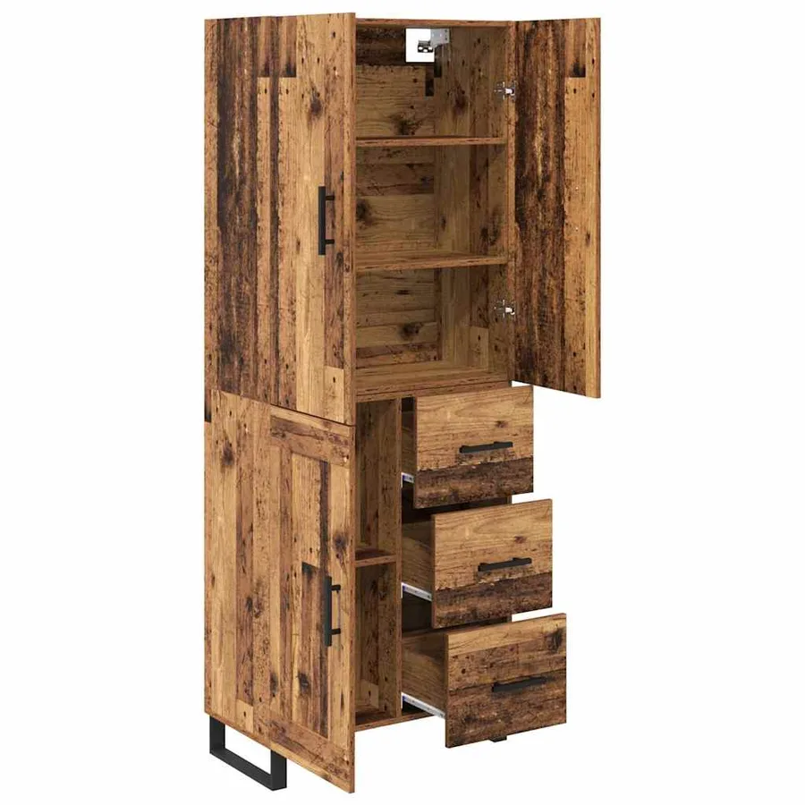 Haut Armoire avec tiroir 2 pcs Bois Ancien 69,5 x 34 x 180 cm - 5