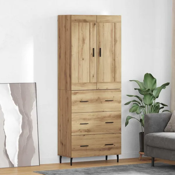 Haut Armoire 2 pcs Chêne artisanal 69,5 x 34 x 180 cm