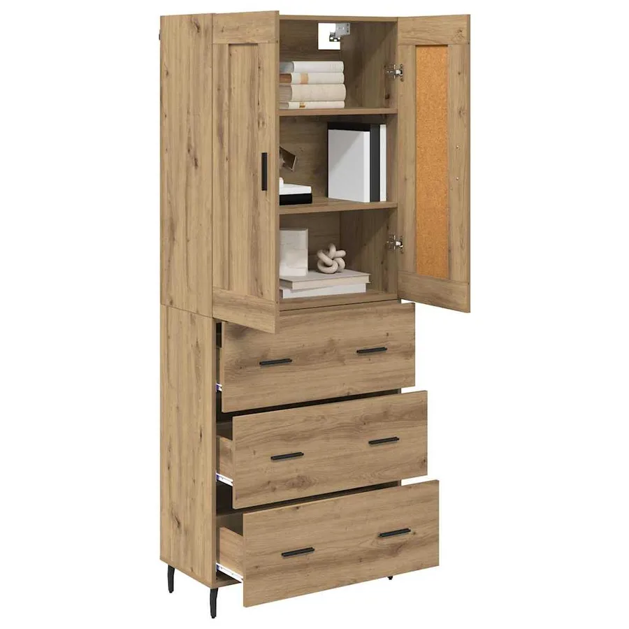 Haut Armoire 2 pcs Chêne artisanal 69,5 x 34 x 180 cm - 3