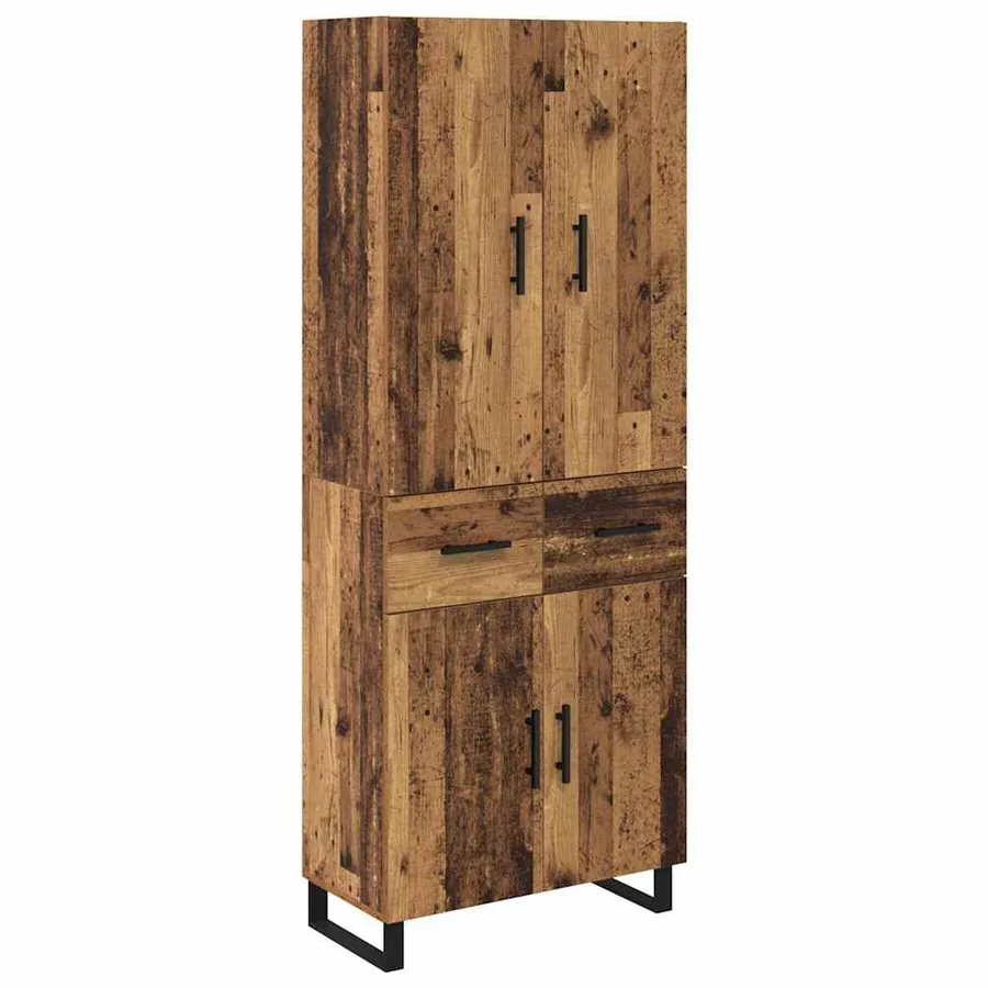 Haut Armoire avec tiroir 2 pcs Bois Ancien 69,5 x 34 x 180 cm - 2
