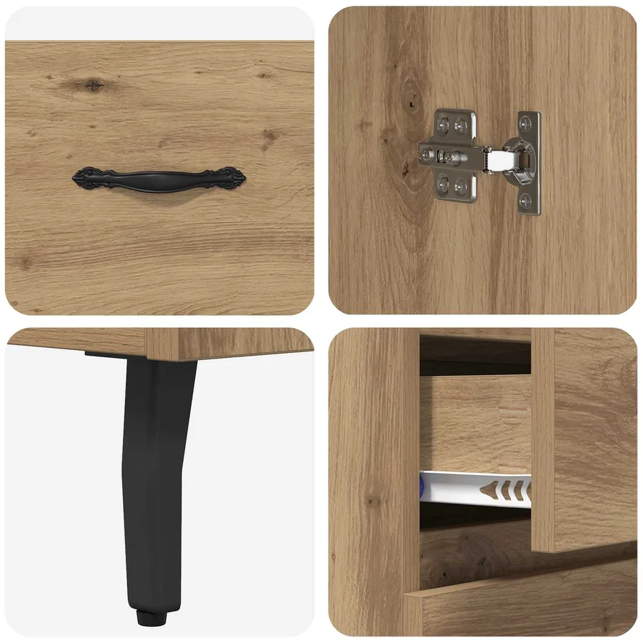 Haut Armoire 2 pcs Chêne artisanal 69,5 x 34 x 180 cm - 11