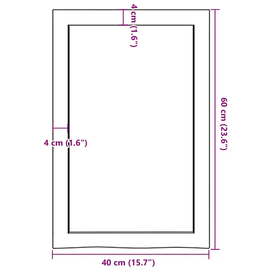 Étagère murale 40x60x(2-4) cm bois de chêne massif non traité - 10