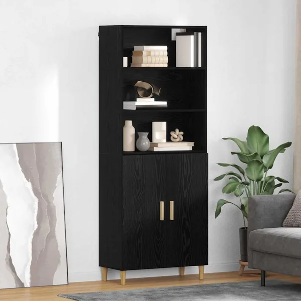 Haut Armoire Chêne noir 69,5 x 32,5 x 180 cm Bois d'ingénierie