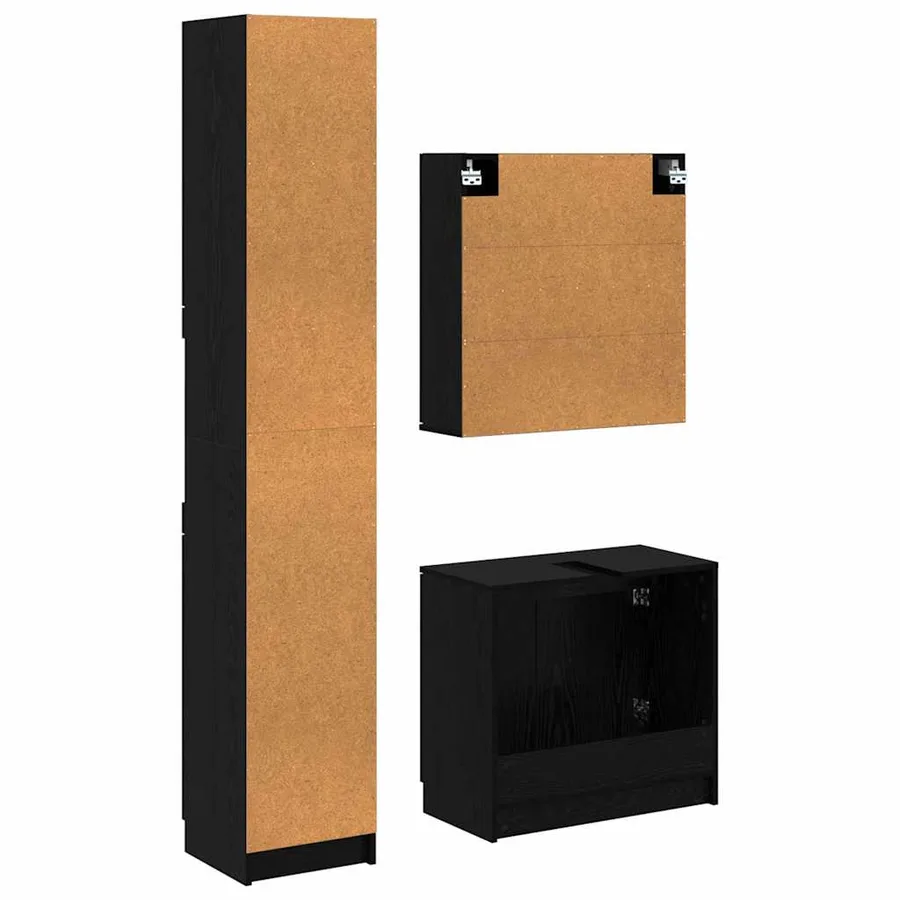Ensemble de Meubles de Salle de Bain 3 pcs Chêne noir - 10