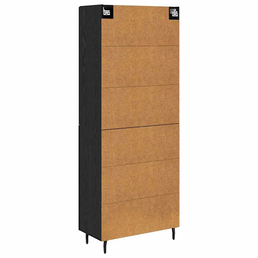 Haut Armoire 2 pcs Chêne noir Bois d'ingénierie - 10
