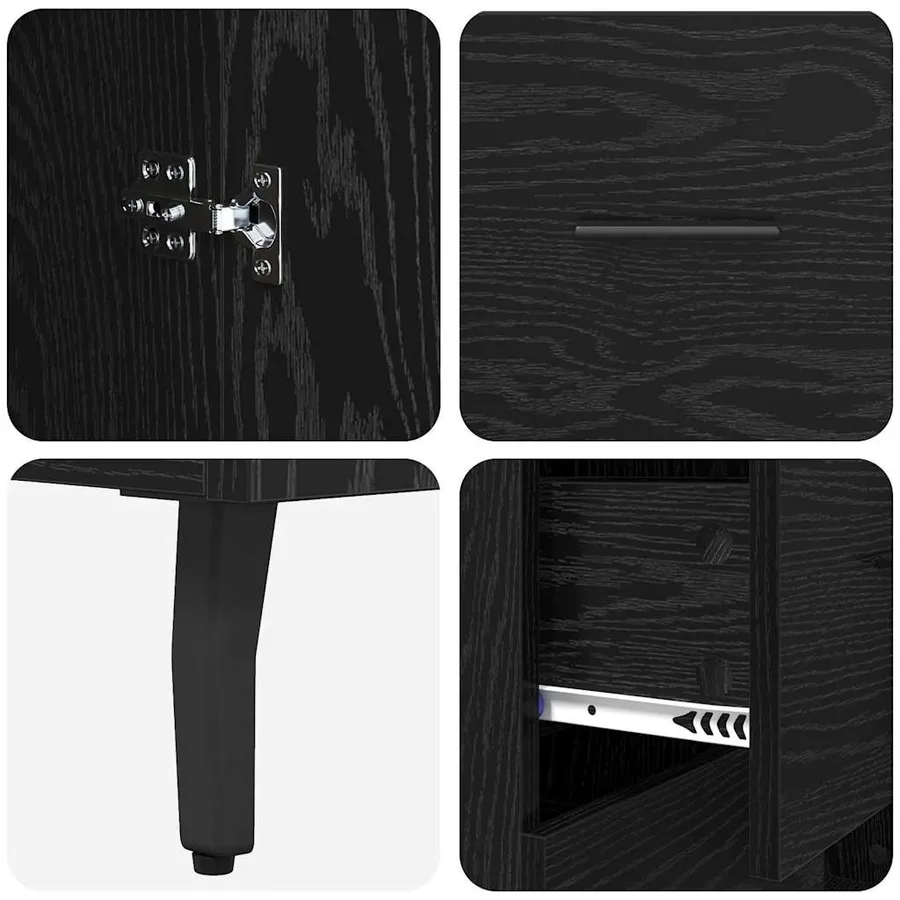 Haut Armoire avec tiroir Chêne noir 69,5 x 34 x 180 cm - 11