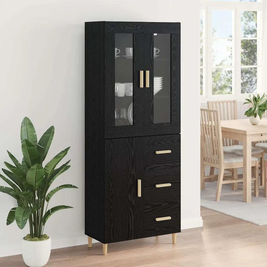 Haut Armoire Chêne noir 34,5 x 34 x 180 cm Bois d'ingénierie - 4
