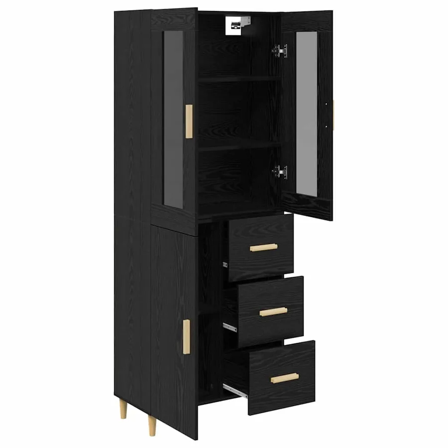 Haut Armoire Chêne noir 34,5 x 34 x 180 cm Bois d'ingénierie - 5