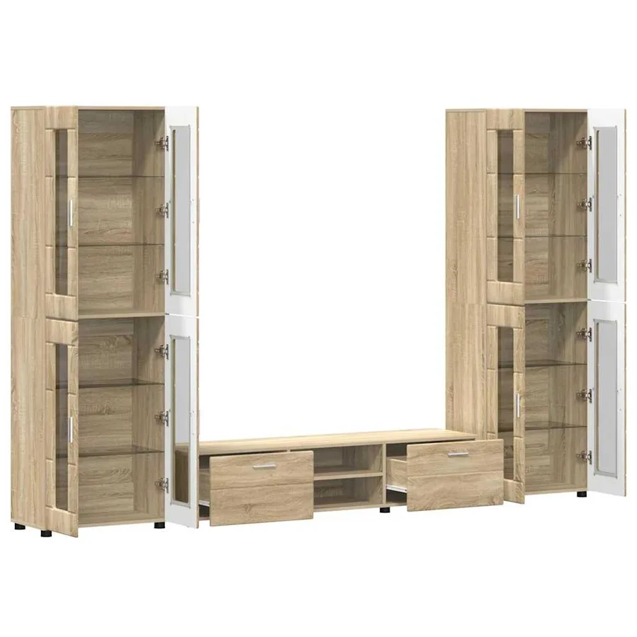 Ensemble meuble TV FLORIN 3 pcs Chêne Sonoma Bois d'ingénierie - 5