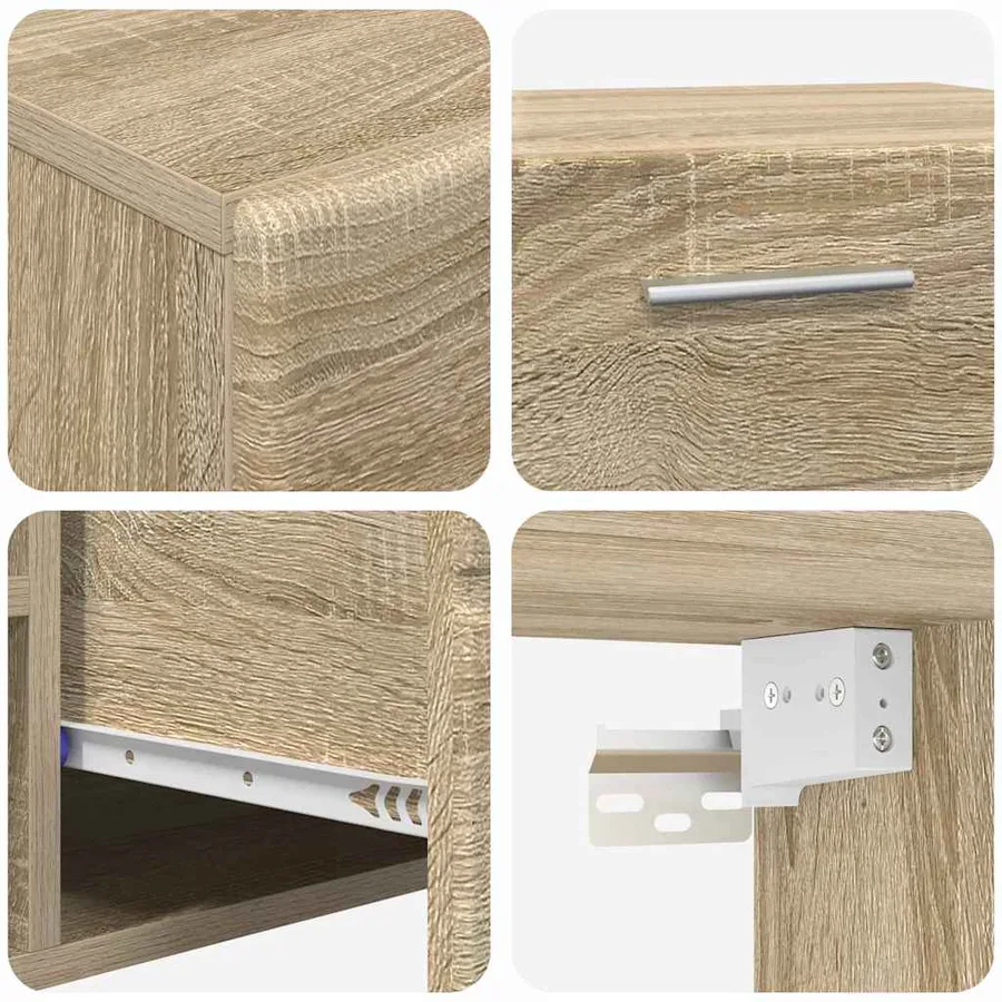 Ensemble meuble TV FLORIN 3 pcs Chêne Sonoma Bois d'ingénierie - 8