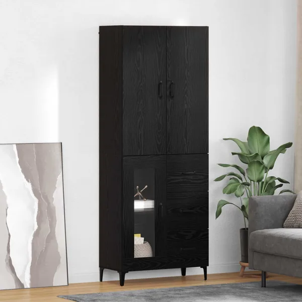 Haut Armoire Chêne noir 69,5 x 34 x 180 cm Bois d'ingénierie