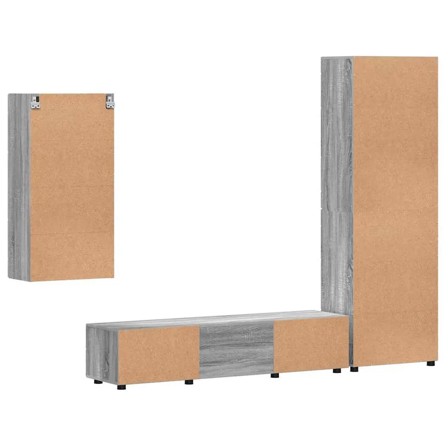 Ensemble meuble TV FLORIN 3 pcs Gris Sonoma Bois d'ingénierie - 10
