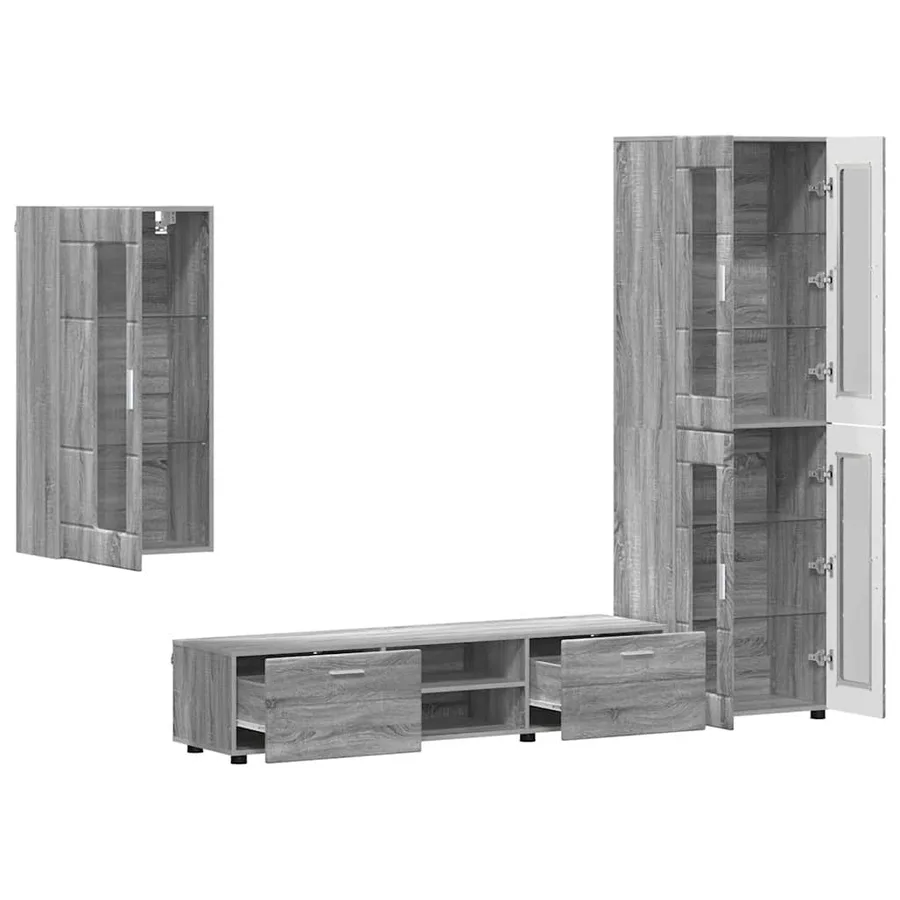 Ensemble meuble TV FLORIN 3 pcs Gris Sonoma Bois d'ingénierie - 5