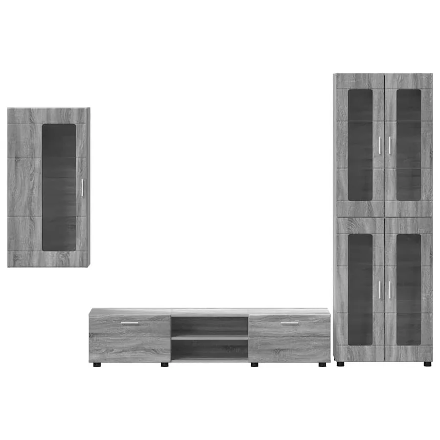 Ensemble meuble TV FLORIN 3 pcs Gris Sonoma Bois d'ingénierie - 9