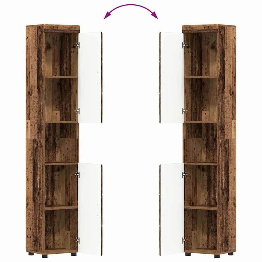 Ensemble de mobilier de salle de bain TULUM 3 pcs Bois ancien - 6