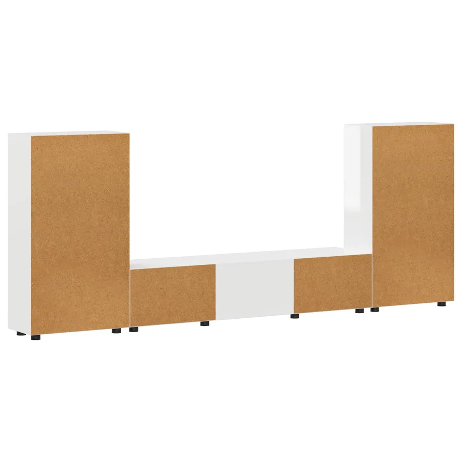 Ensemble meuble TV avec tiroir FLORIN 3 pcs Blanc brillant - 10