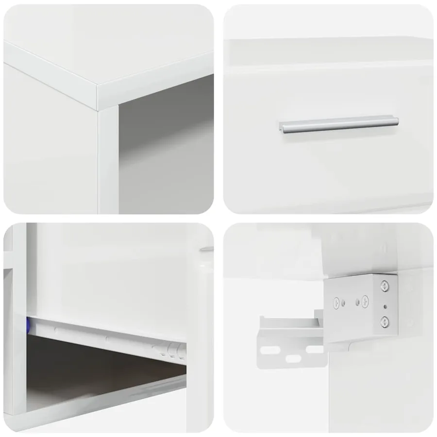 Ensemble meuble TV avec tiroir FLORIN 3 pcs Blanc brillant - 11