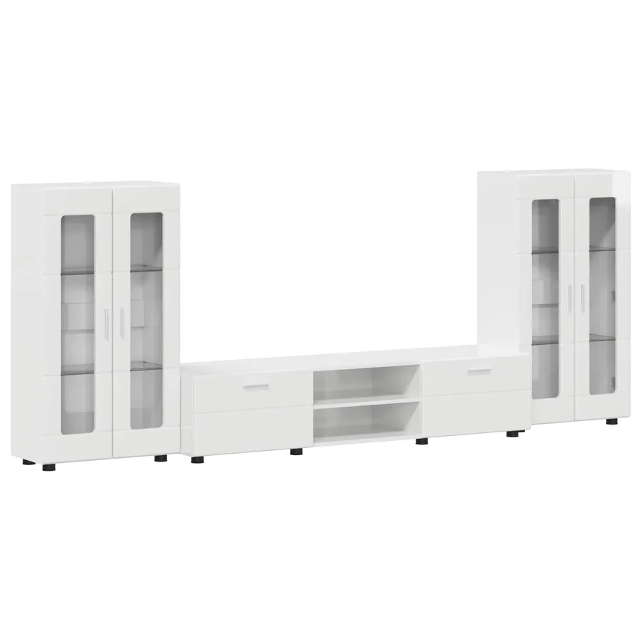 Ensemble meuble TV avec tiroir FLORIN 3 pcs Blanc brillant - 2