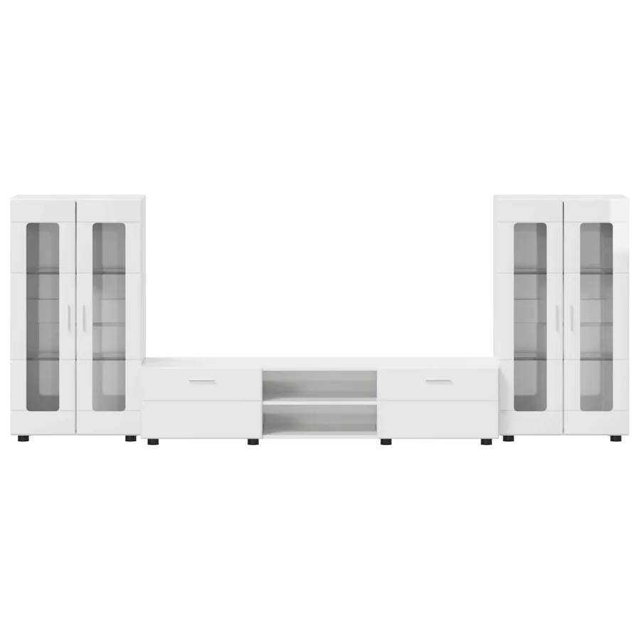 Ensemble meuble TV avec tiroir FLORIN 3 pcs Blanc brillant - 9